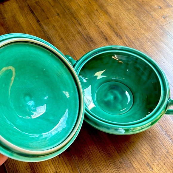 1930’s Petal Green MOUNT CLEMENS large dinner serving wear | rare - Picture 5 of 13